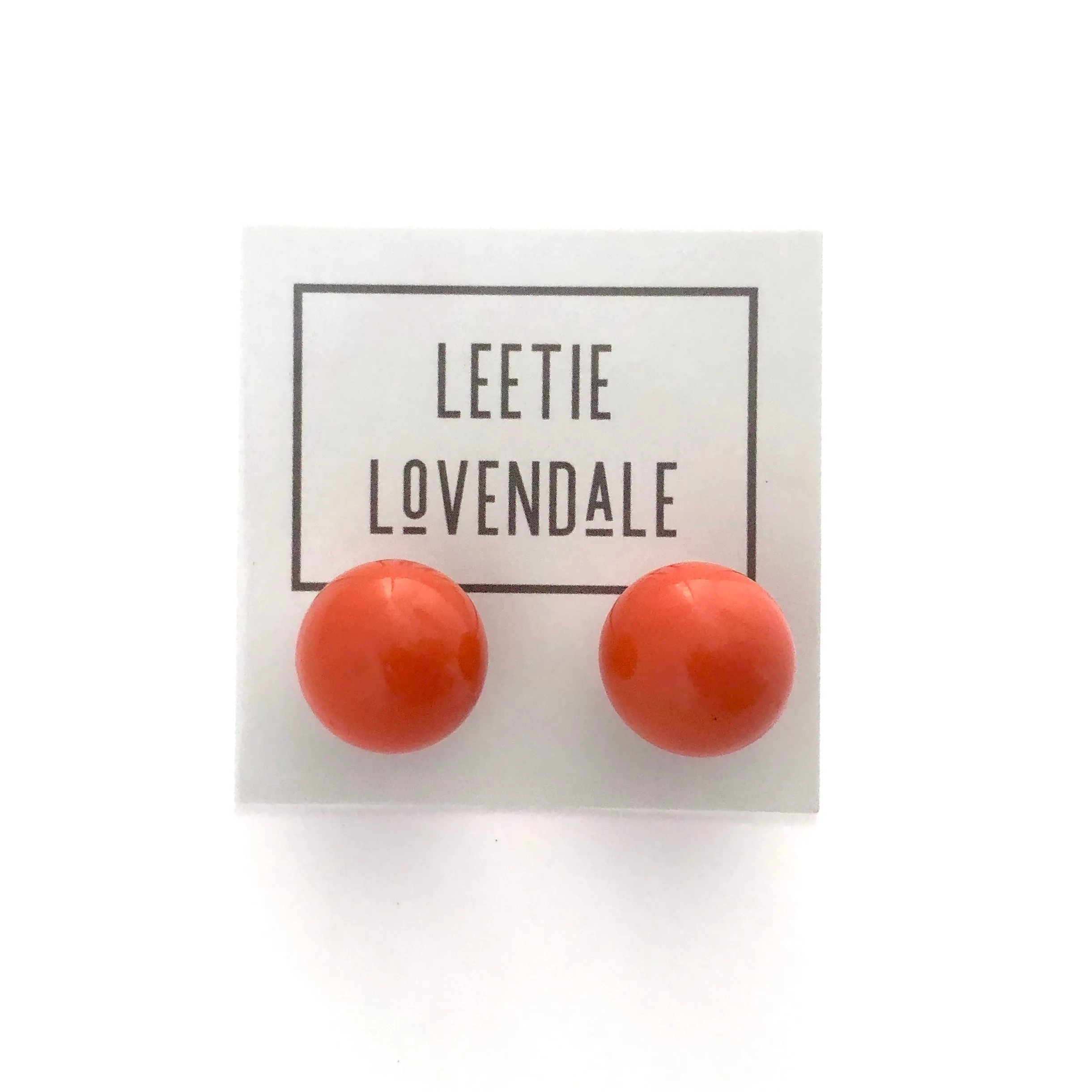 Dark Orange Jumbo Ball Stud Earrings