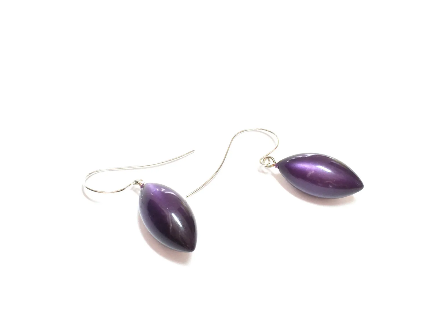 Dark Purple Moonglow Pod Drop Earrings