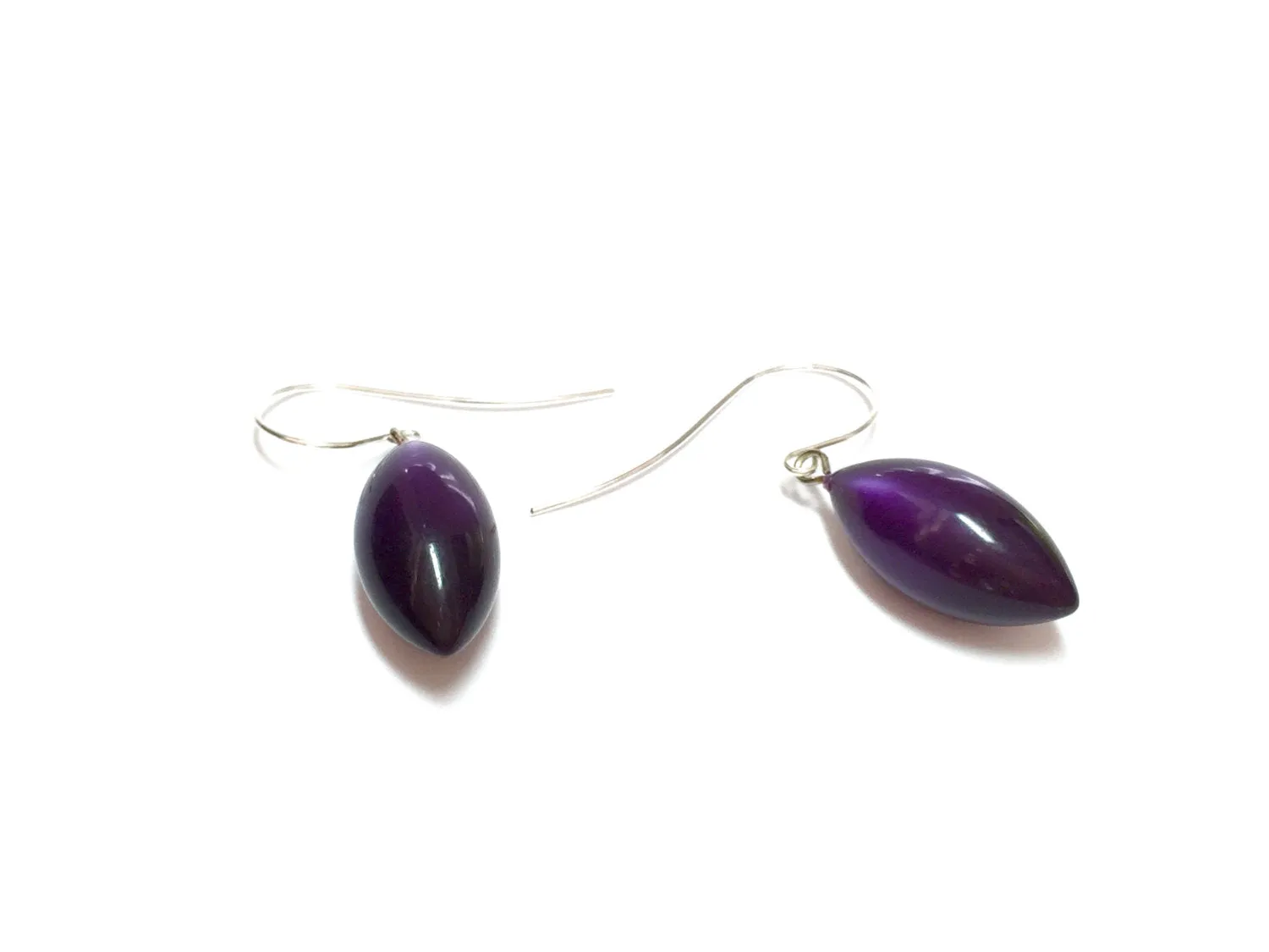 Dark Purple Moonglow Pod Drop Earrings