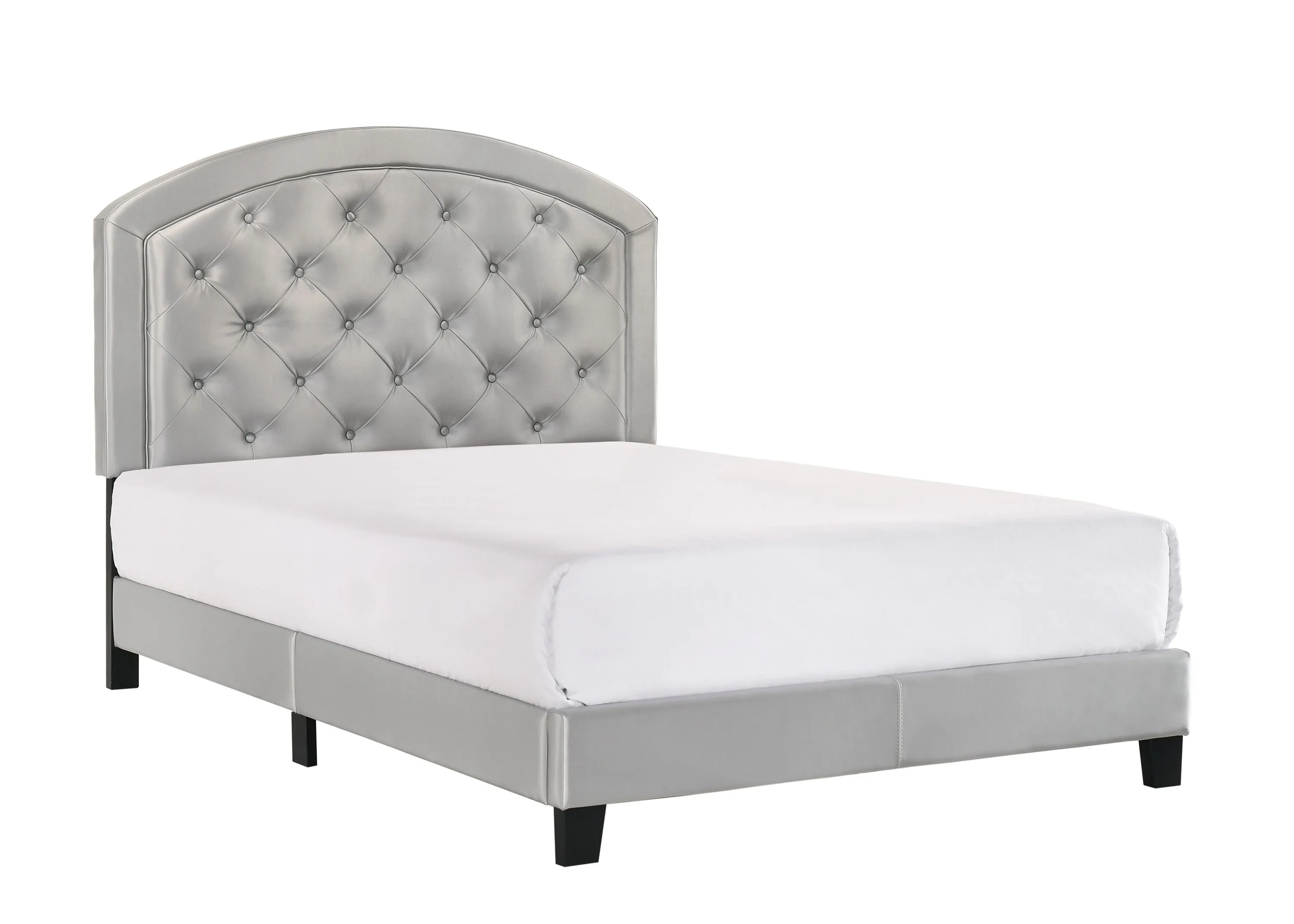 Deno Full Size Bed with Adjustable Headboard - Silver