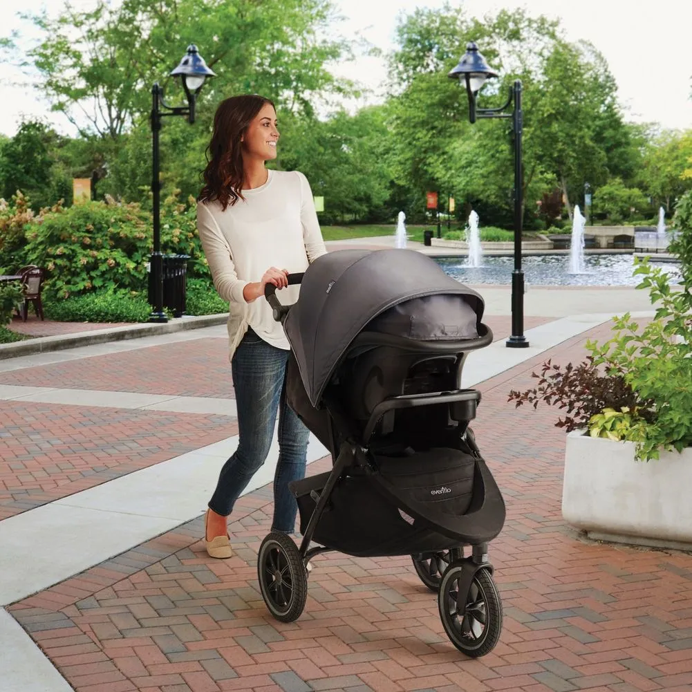 Evenflo Folio3 Stroll & Jog Jogging Travel System with LiteMax 35 Infant Car Seat - Avenue Gray