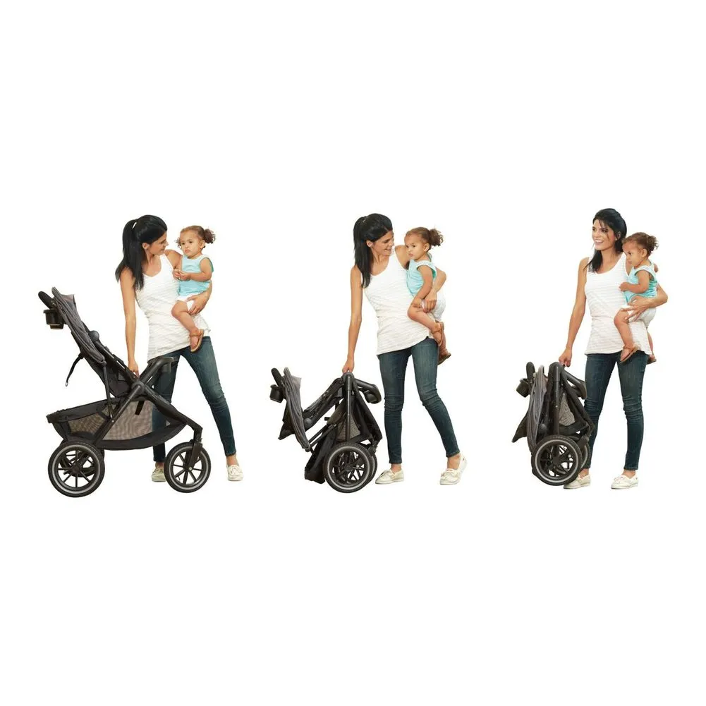 Evenflo Folio3 Stroll & Jog Jogging Travel System with LiteMax 35 Infant Car Seat - Avenue Gray