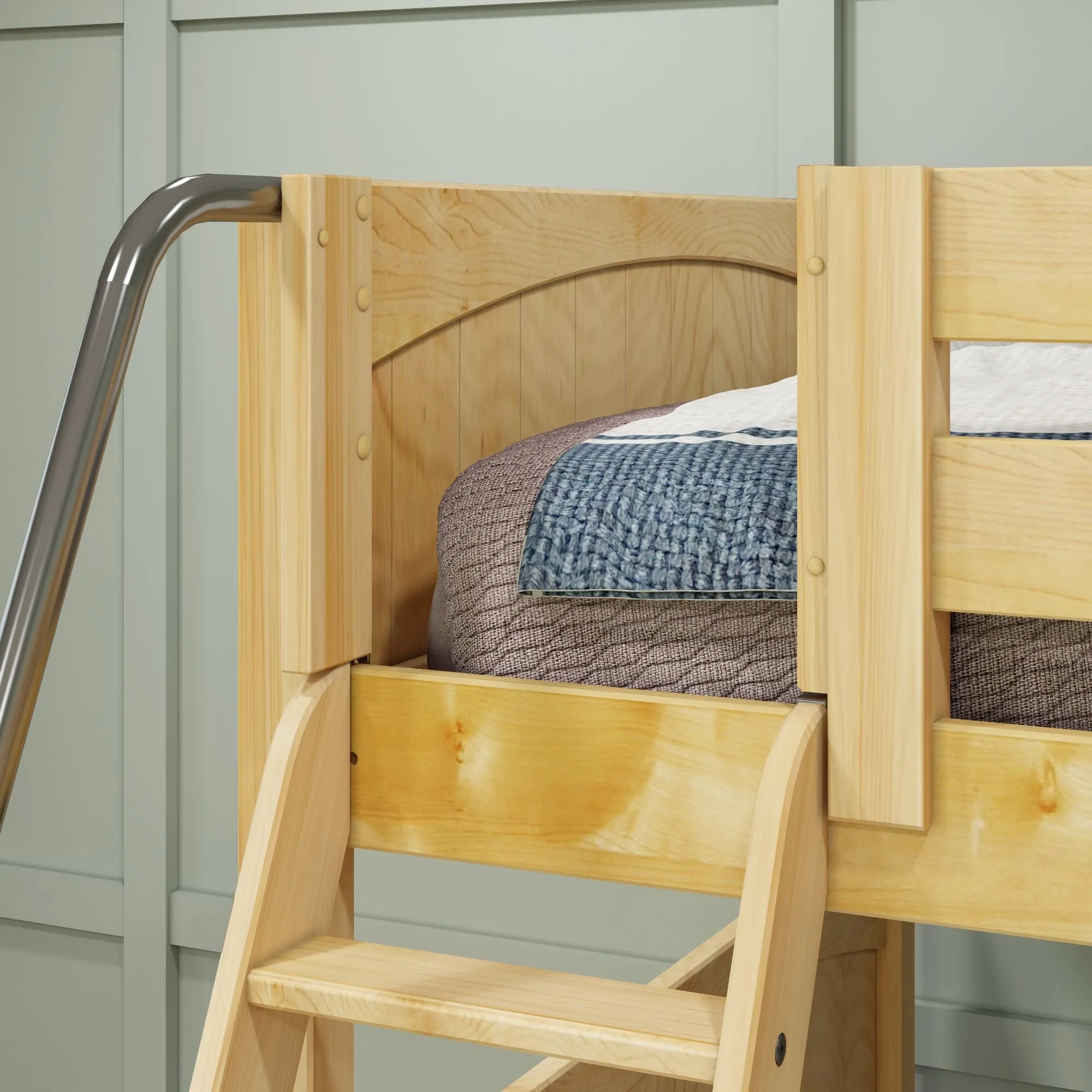 Full   Twin High Corner Bunk with Ladders