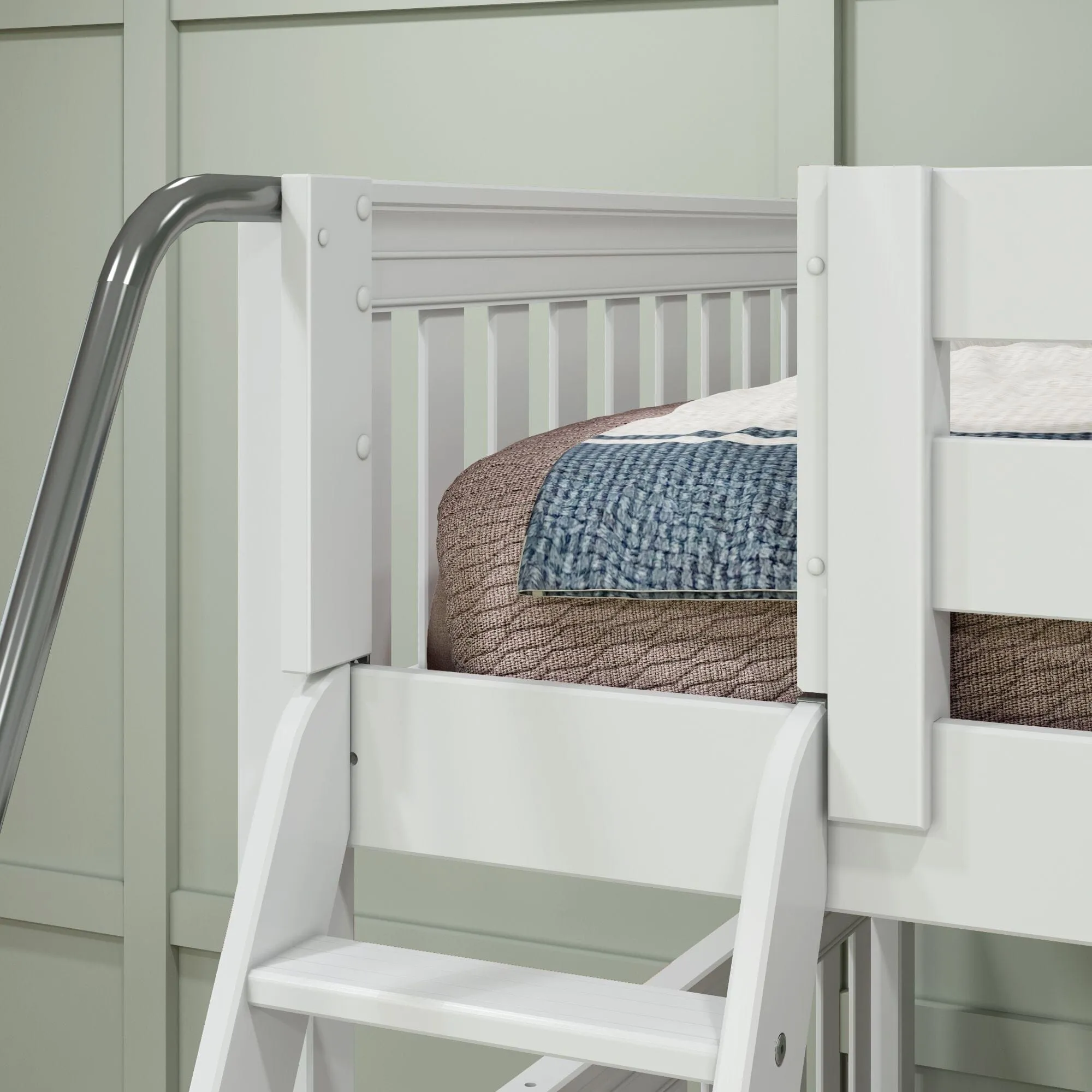 Full   Twin High Corner Bunk with Ladders