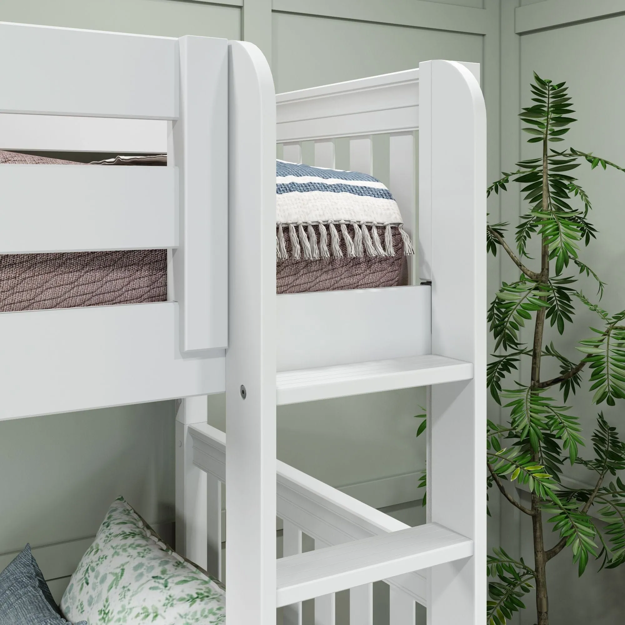 Full   Twin High Corner Bunk with Ladders