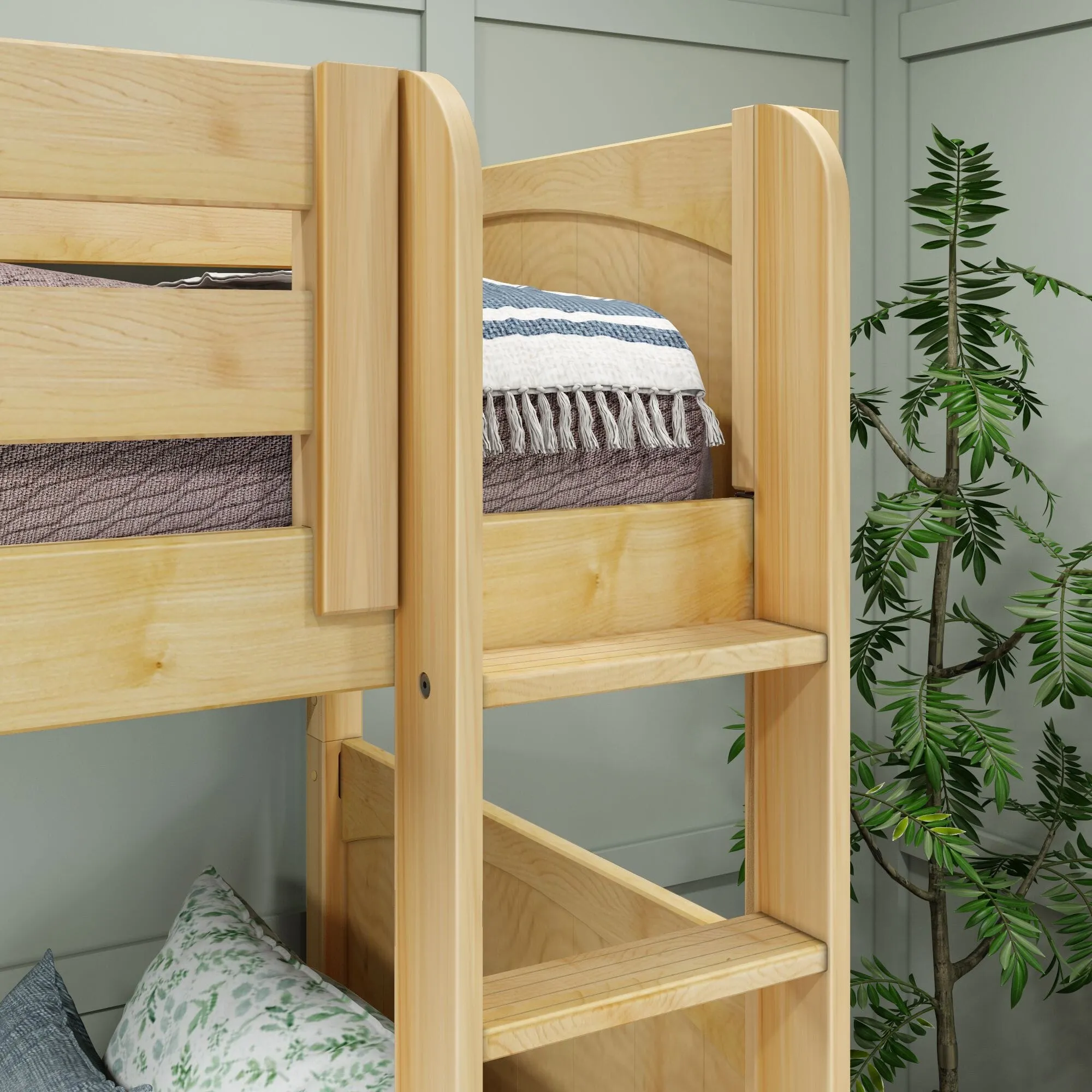 Full   Twin High Corner Bunk with Ladders