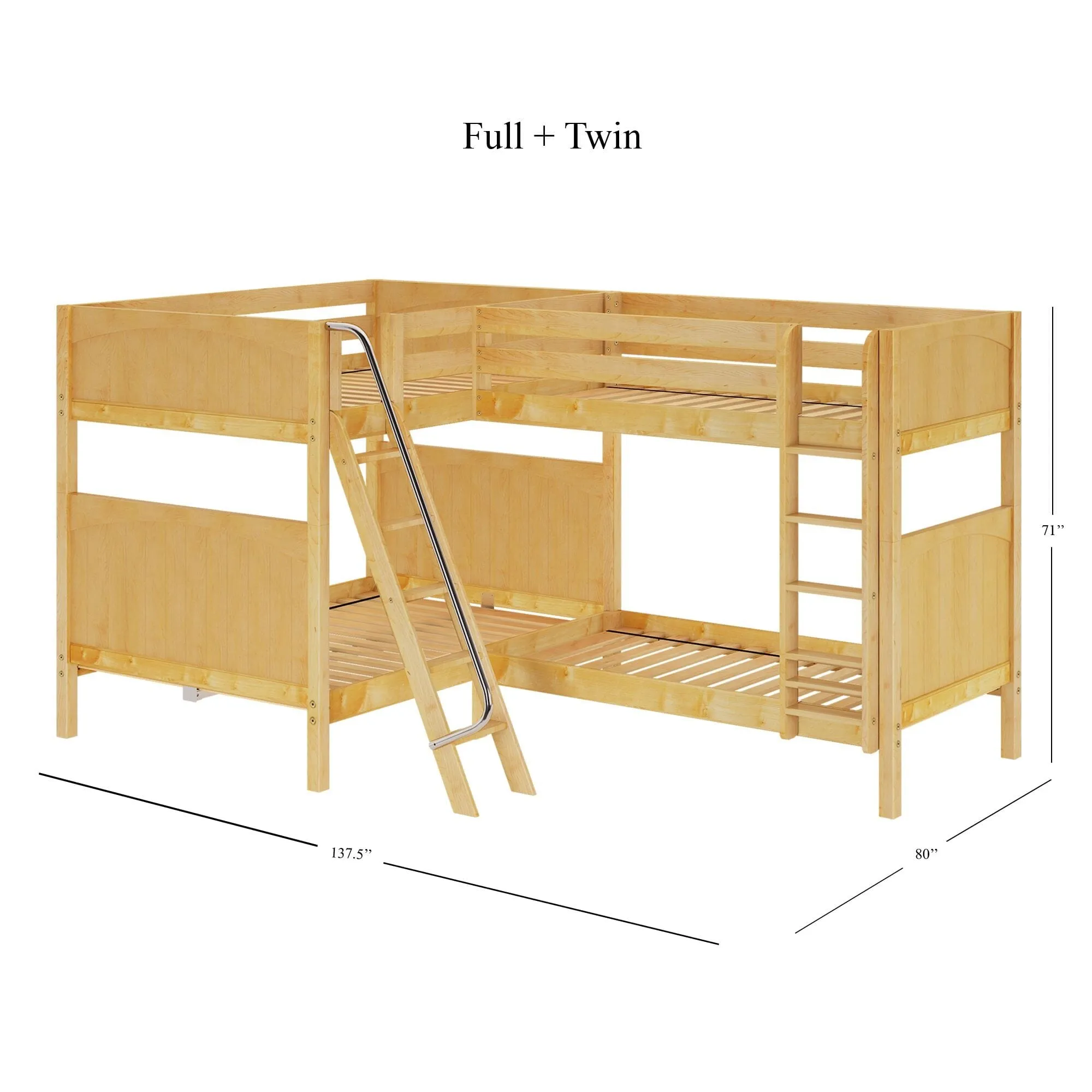 Full   Twin High Corner Bunk with Ladders