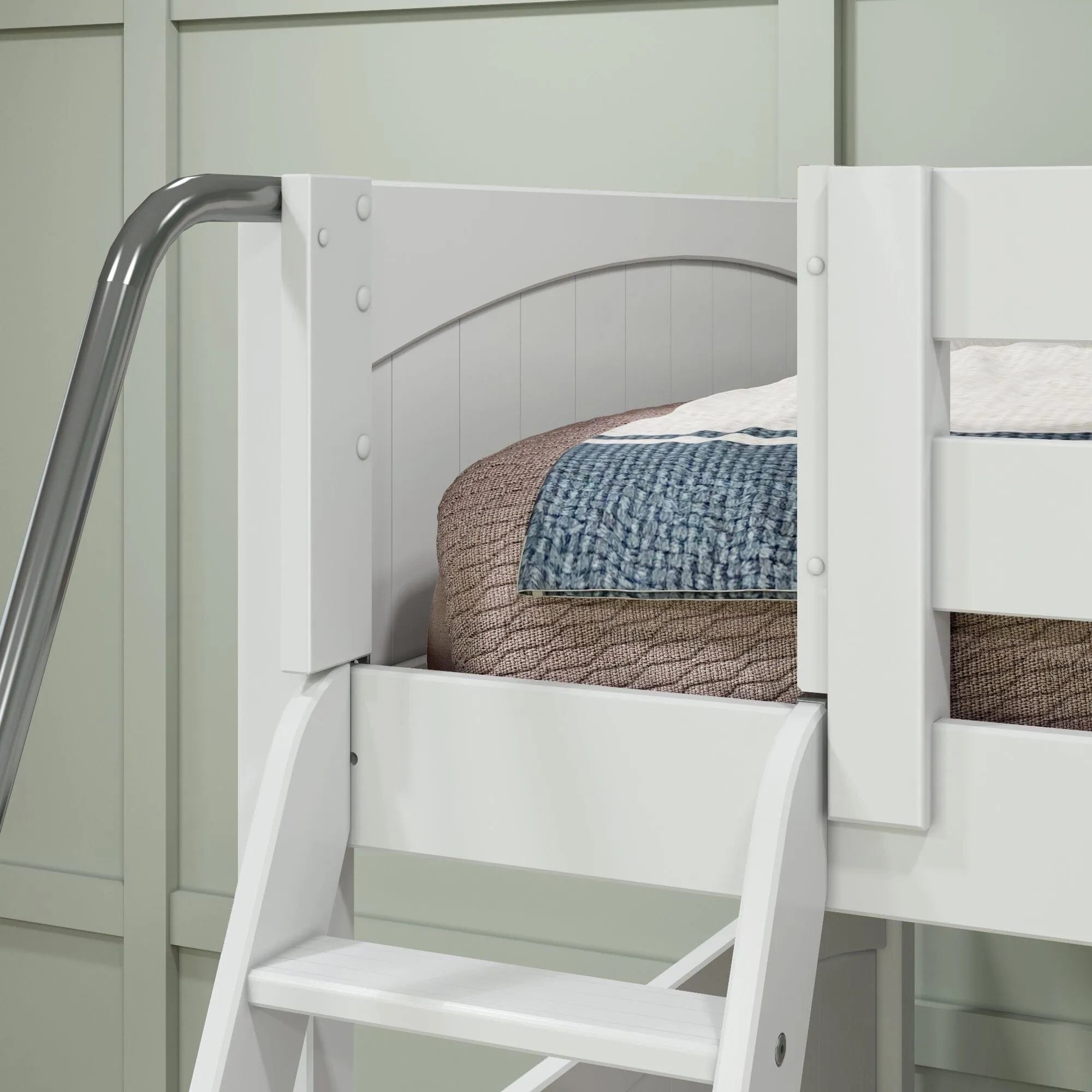 Full   Twin High Corner Bunk with Ladders