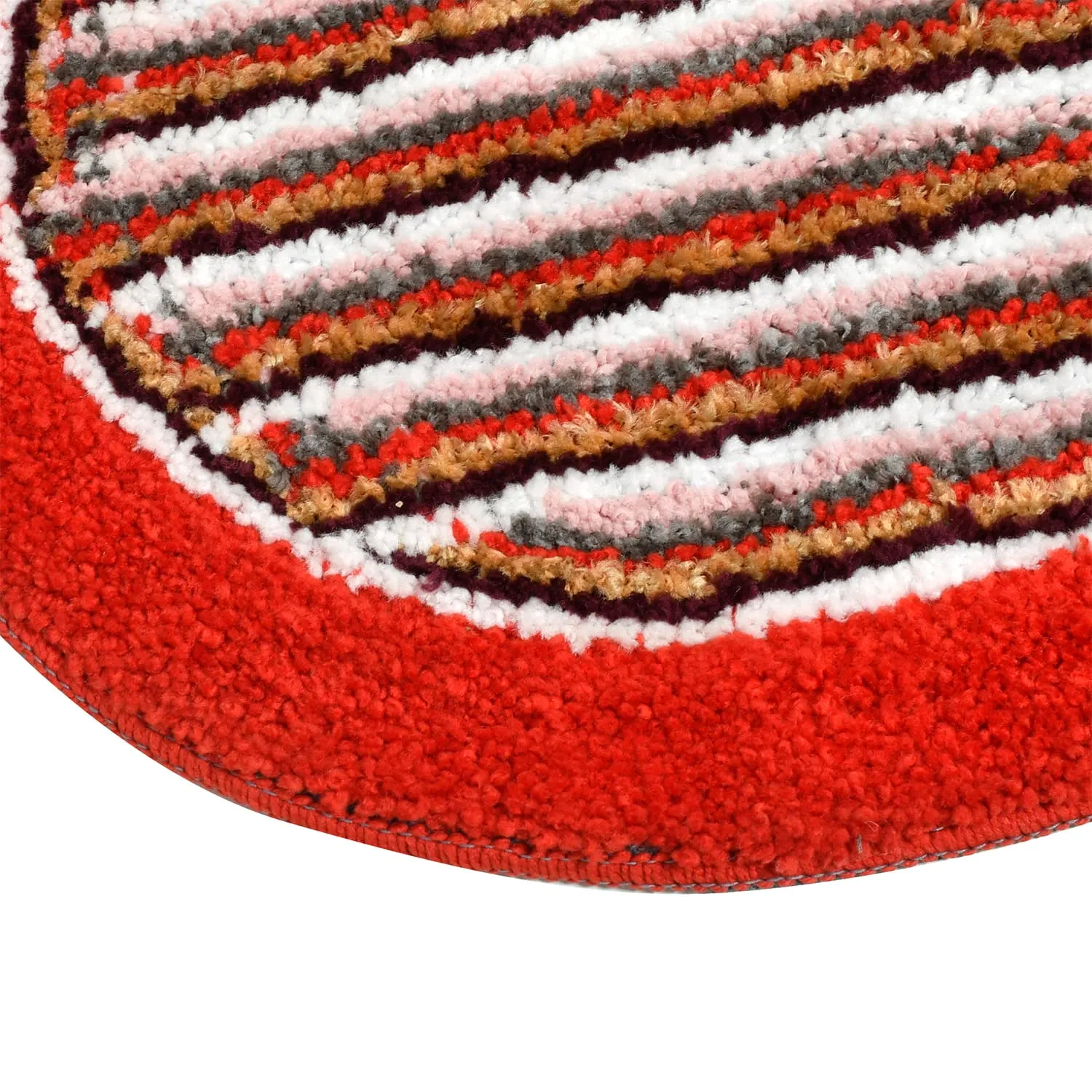 Heart Home Strips Design Soft Cotton Doormat Dirts Trapper Mat Bath Door Mat Machine Washable for Porch/Kitchen/Bathroom/Laundry Room- Pack of 2 (Red)-50HH01899