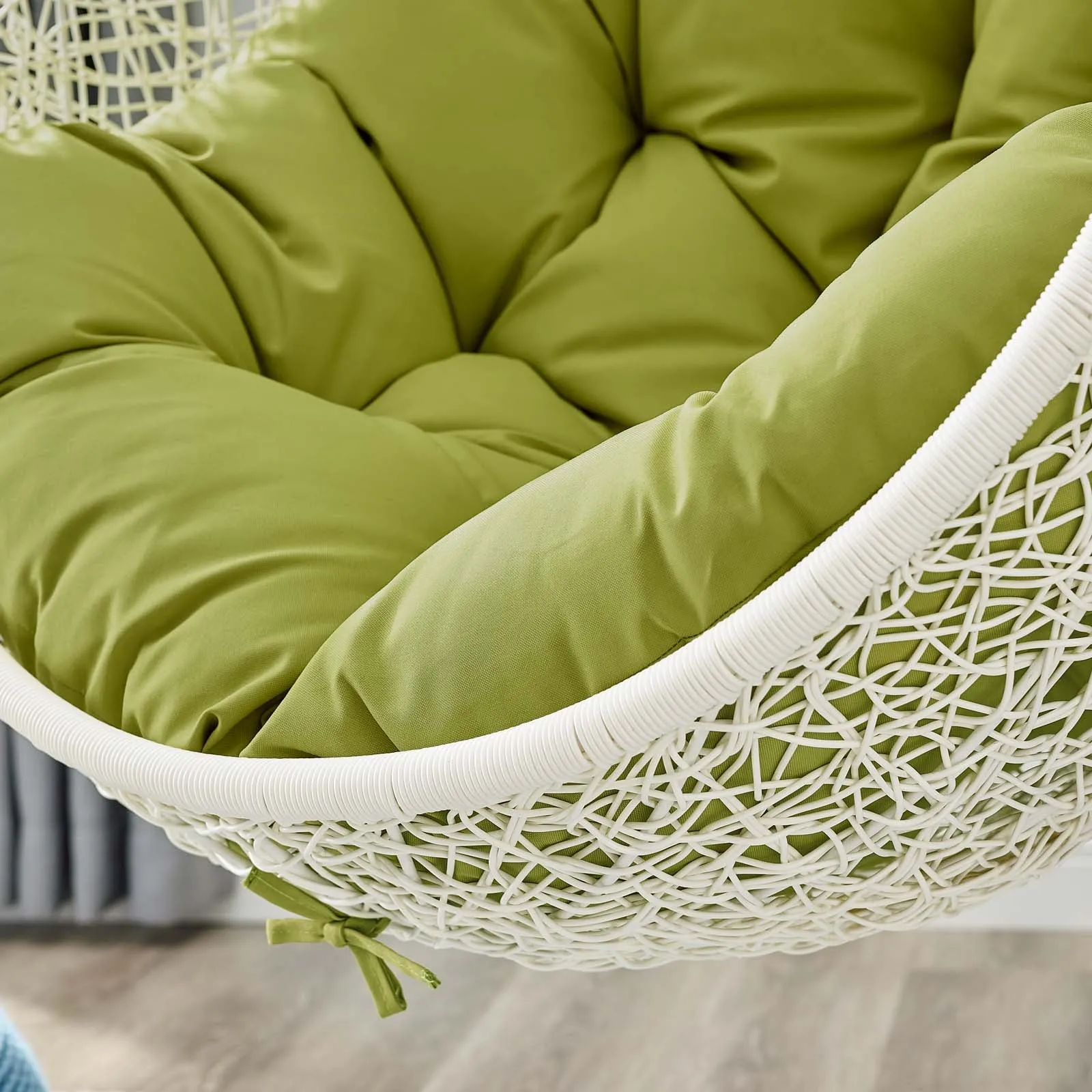 Hide Outdoor Patio Swing Chair With Stand White Peridot EEI-2273-WHI-PER