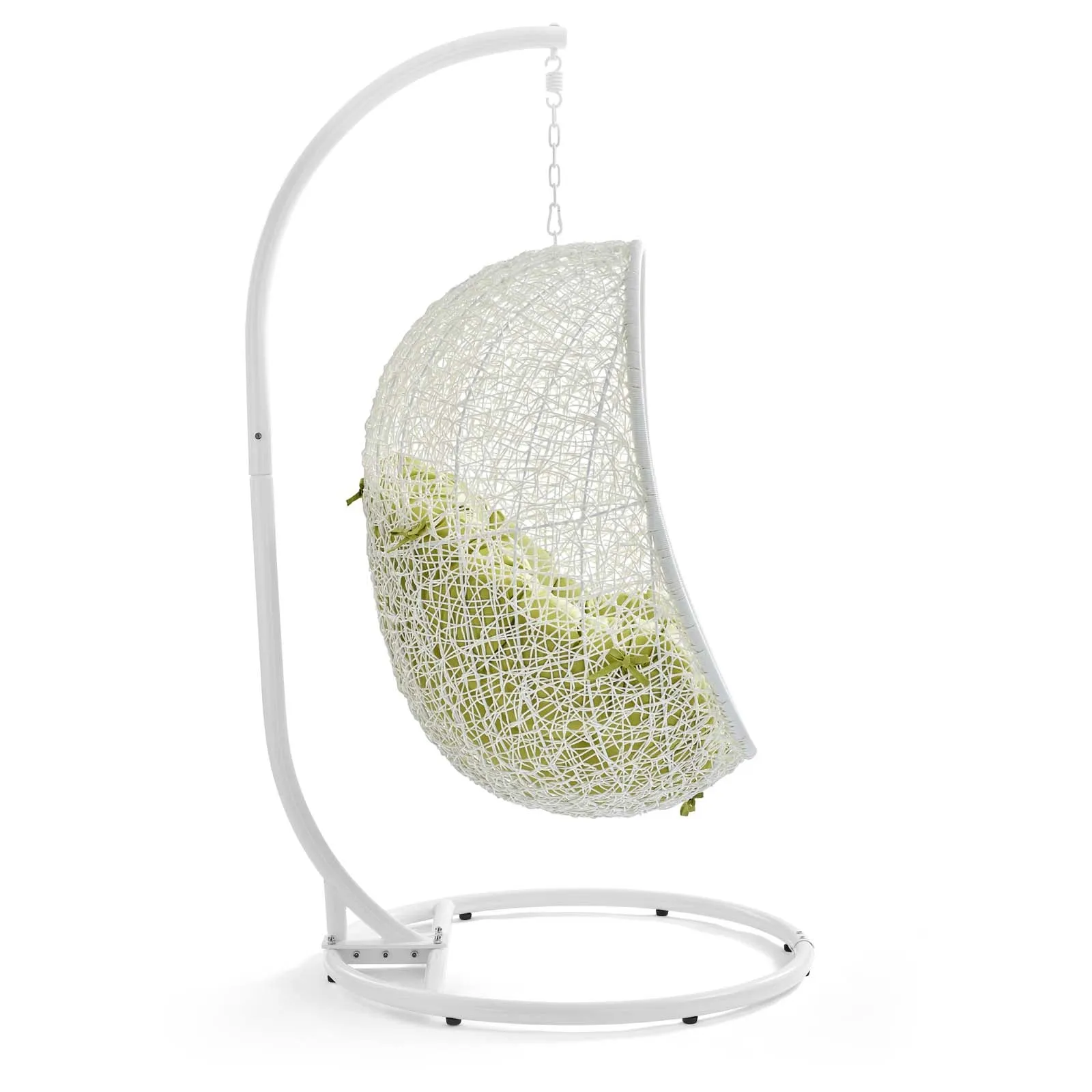 Hide Outdoor Patio Swing Chair With Stand White Peridot EEI-2273-WHI-PER