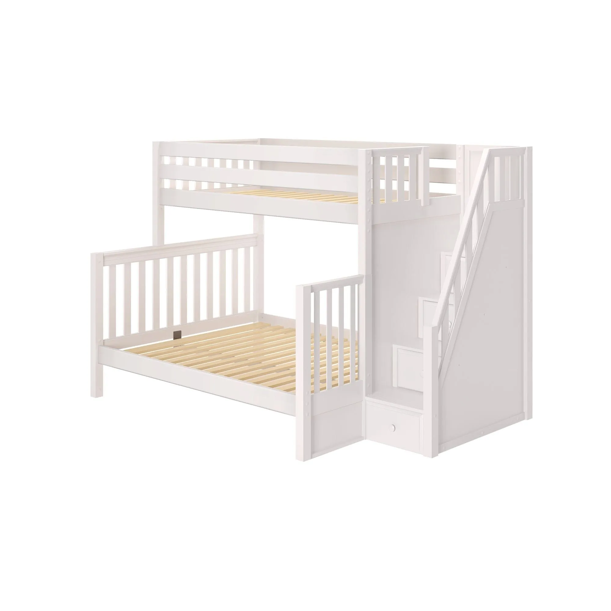 High Twin XL over Queen Bunk Bed with Stairs