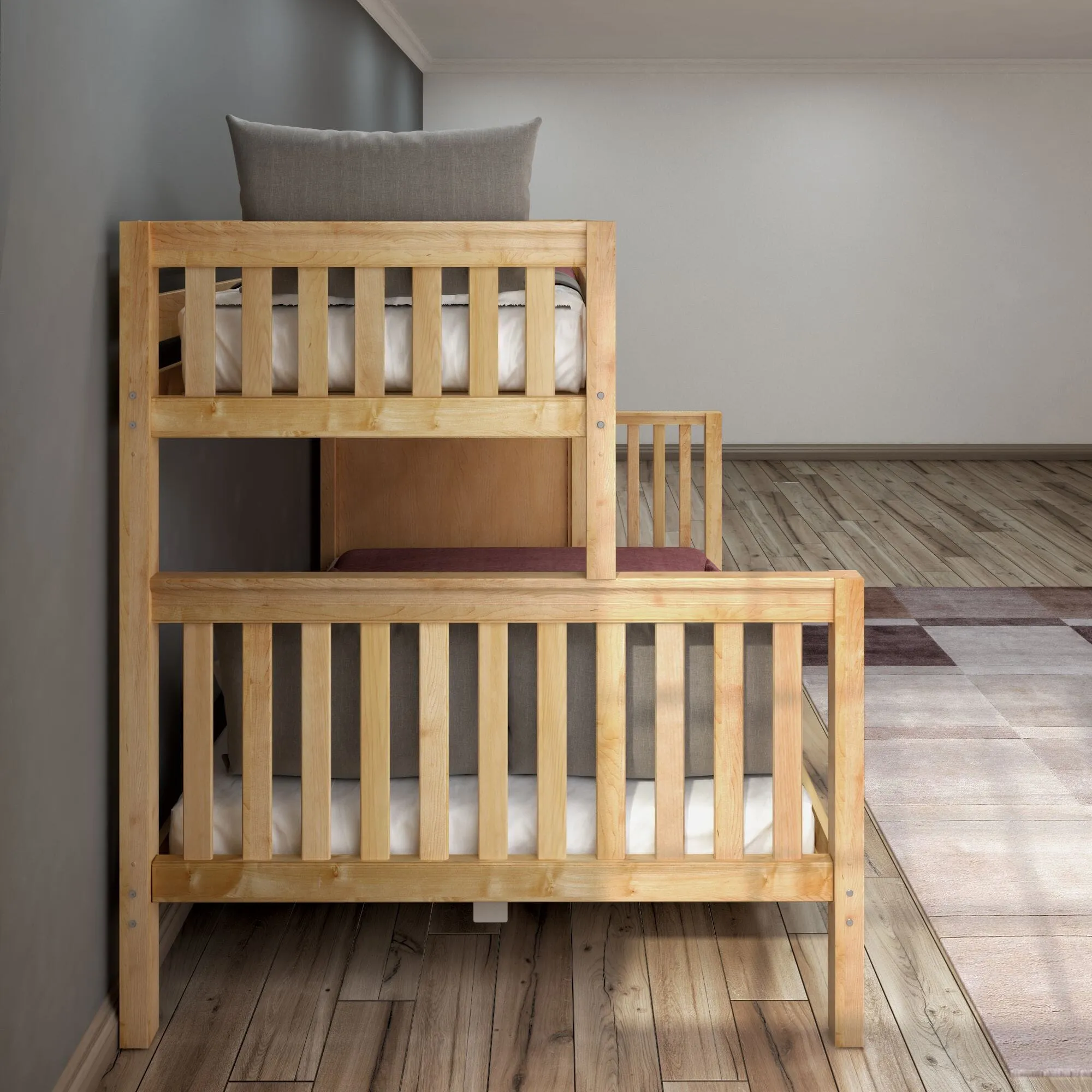 High Twin XL over Queen Bunk Bed with Stairs