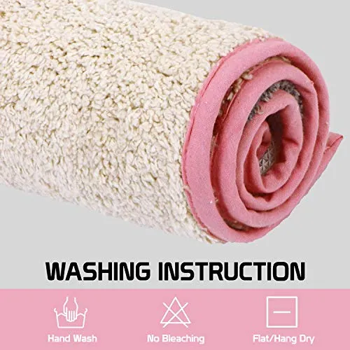 HOKIPO® Large 50x80cm Soft Cotton Bath Mats for Home, Pink (IN-172-PNK)