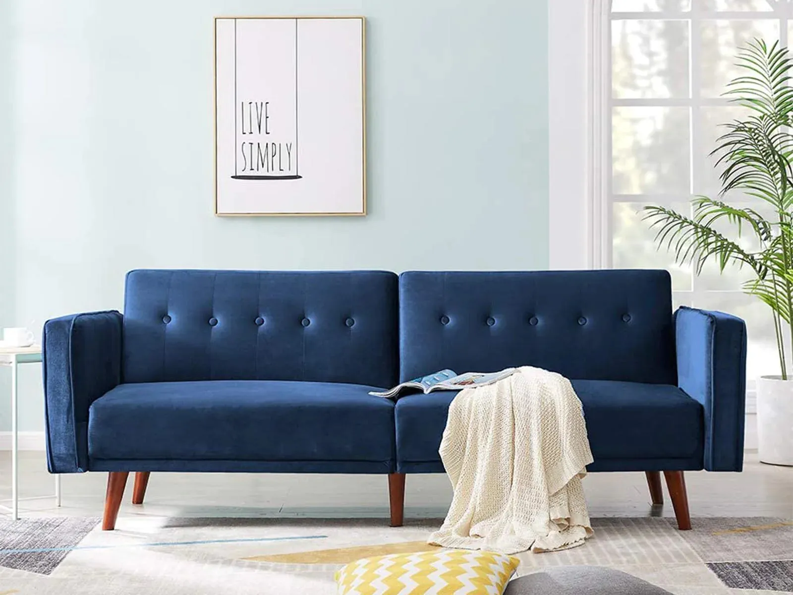 Home Berman Fulton Sofa Bed VELVET BLUE