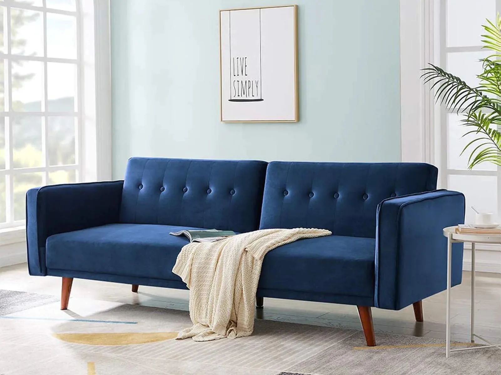 Home Berman Fulton Sofa Bed VELVET BLUE