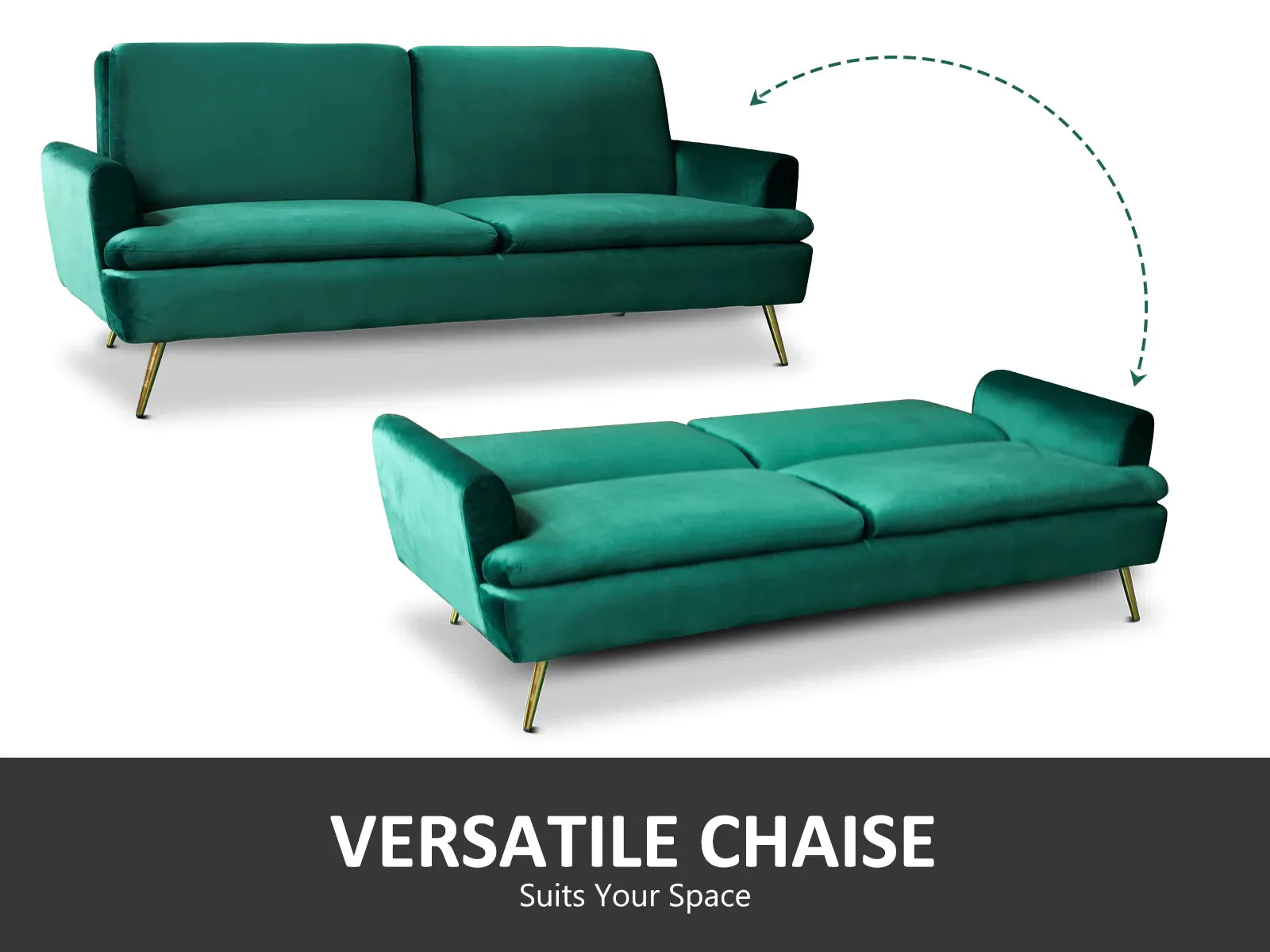 Home GYLLENE VELVET SOFA BED GREEN