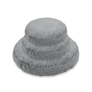 HuggleHounds HuggleFleece Pouf Dog Bed, Grey