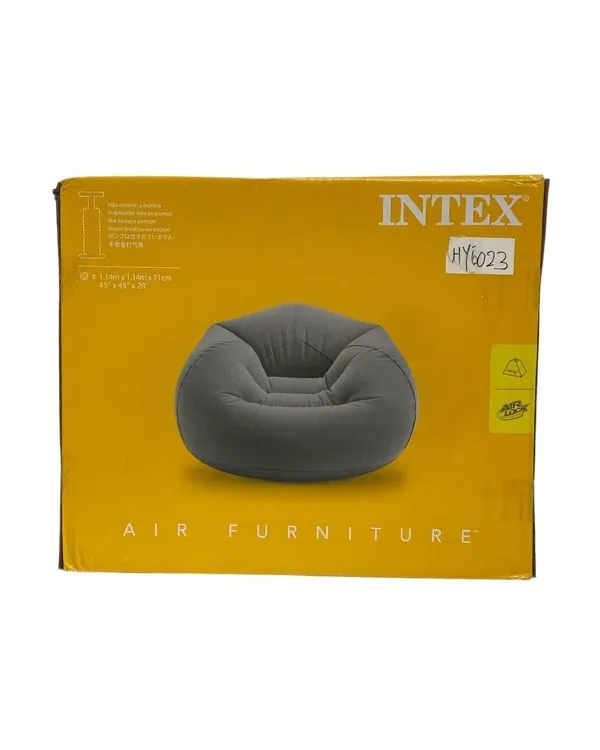 Intex 68579NP Inflatable 45x45x28 Inch Beanless Bag Chair Gray