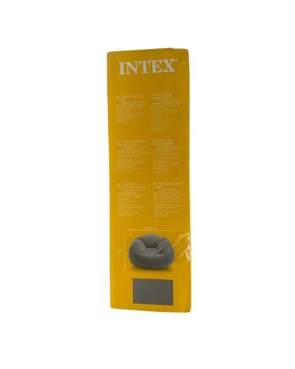 Intex 68579NP Inflatable 45x45x28 Inch Beanless Bag Chair Gray