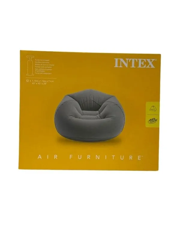 Intex 68579NP Inflatable 45x45x28 Inch Beanless Bag Chair Gray