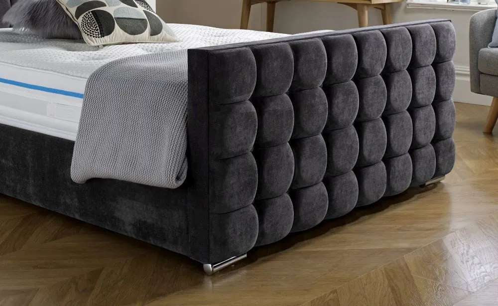 Kendra Dark Grey Fabric Bed - 5ft King Size