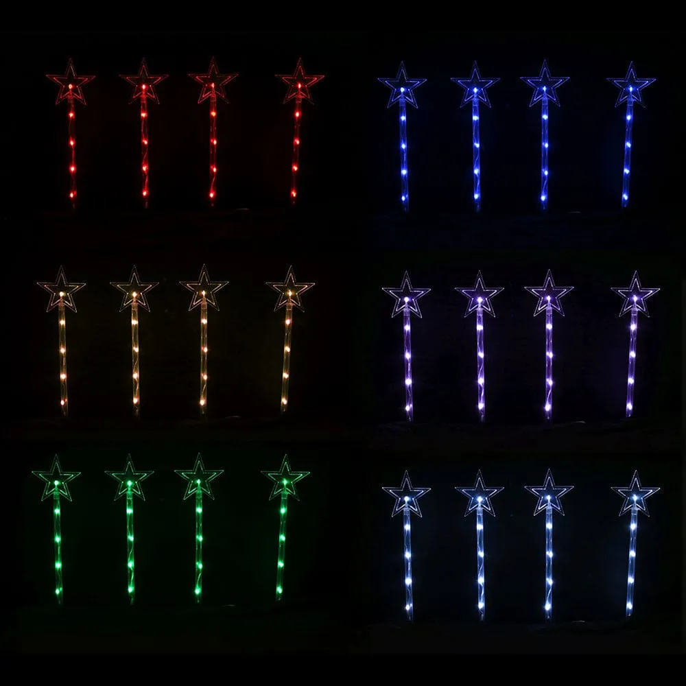 LED Lightshow Star Path Lights with Remote (4pk)