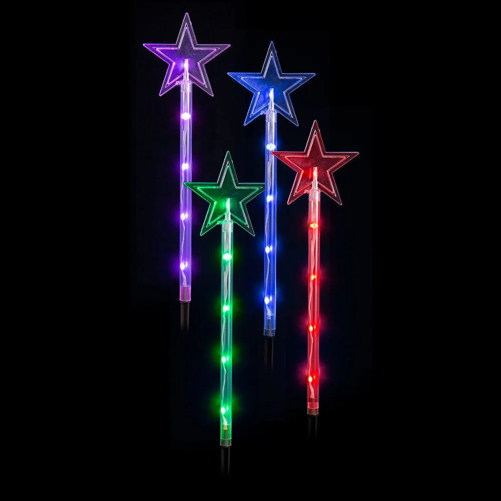 LED Lightshow Star Path Lights with Remote (4pk)