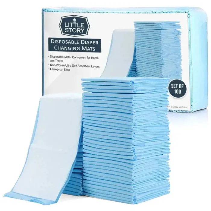 Little Story - Disposable Diaper Changing Mats - Pack Of 50Pcs (Blue)