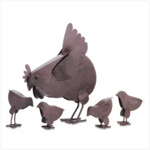 Metal Chicken Sculptures