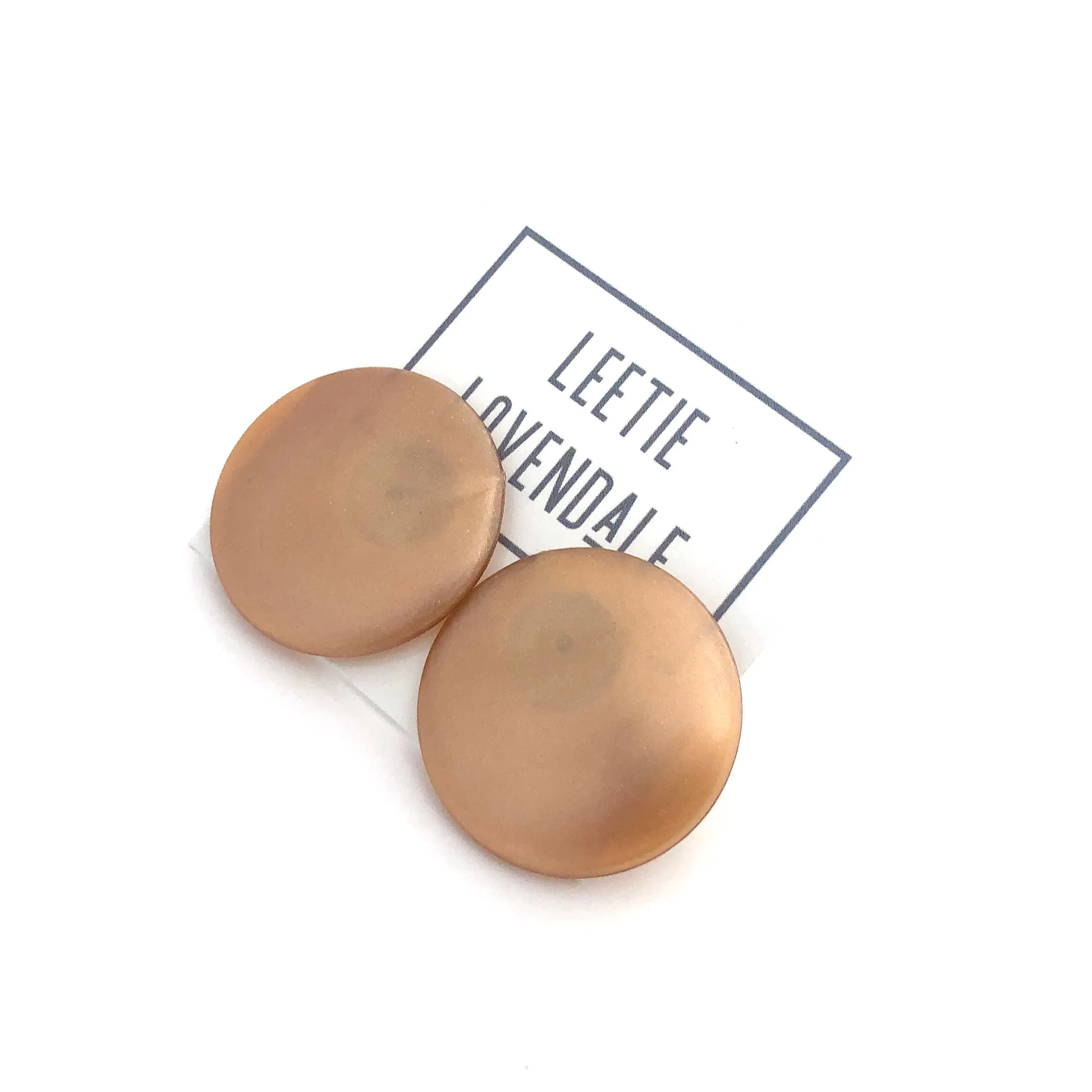 Metallic Copper Disc Stud Earrings