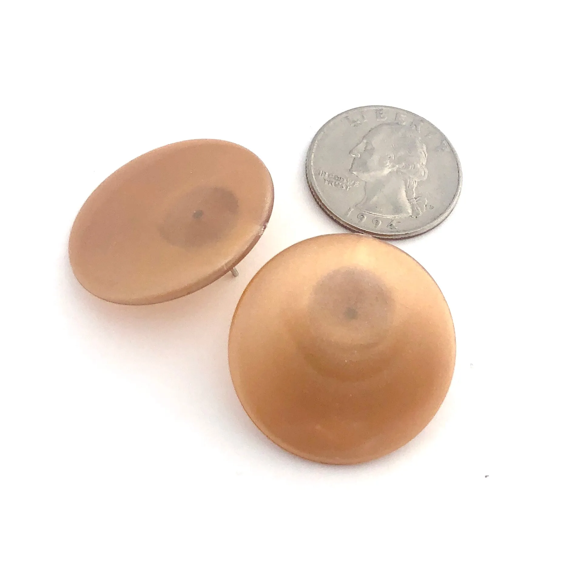 Metallic Copper Disc Stud Earrings