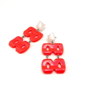 Neon Melon Hinged Moonglow Statement Earrings *