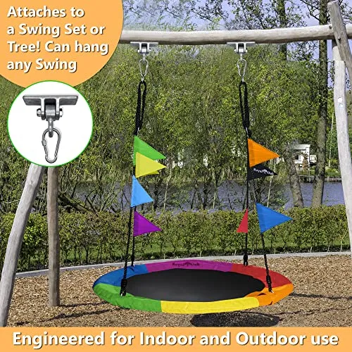 New!! Heavy Duty Hangers for Swings with Snap Hooks, Mounting Hardware & Accessories - 2 Pack