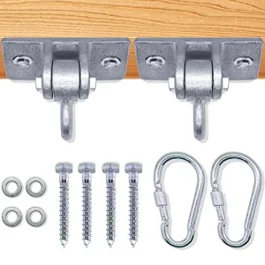 New!! Heavy Duty Hangers for Swings with Snap Hooks, Mounting Hardware & Accessories - 2 Pack