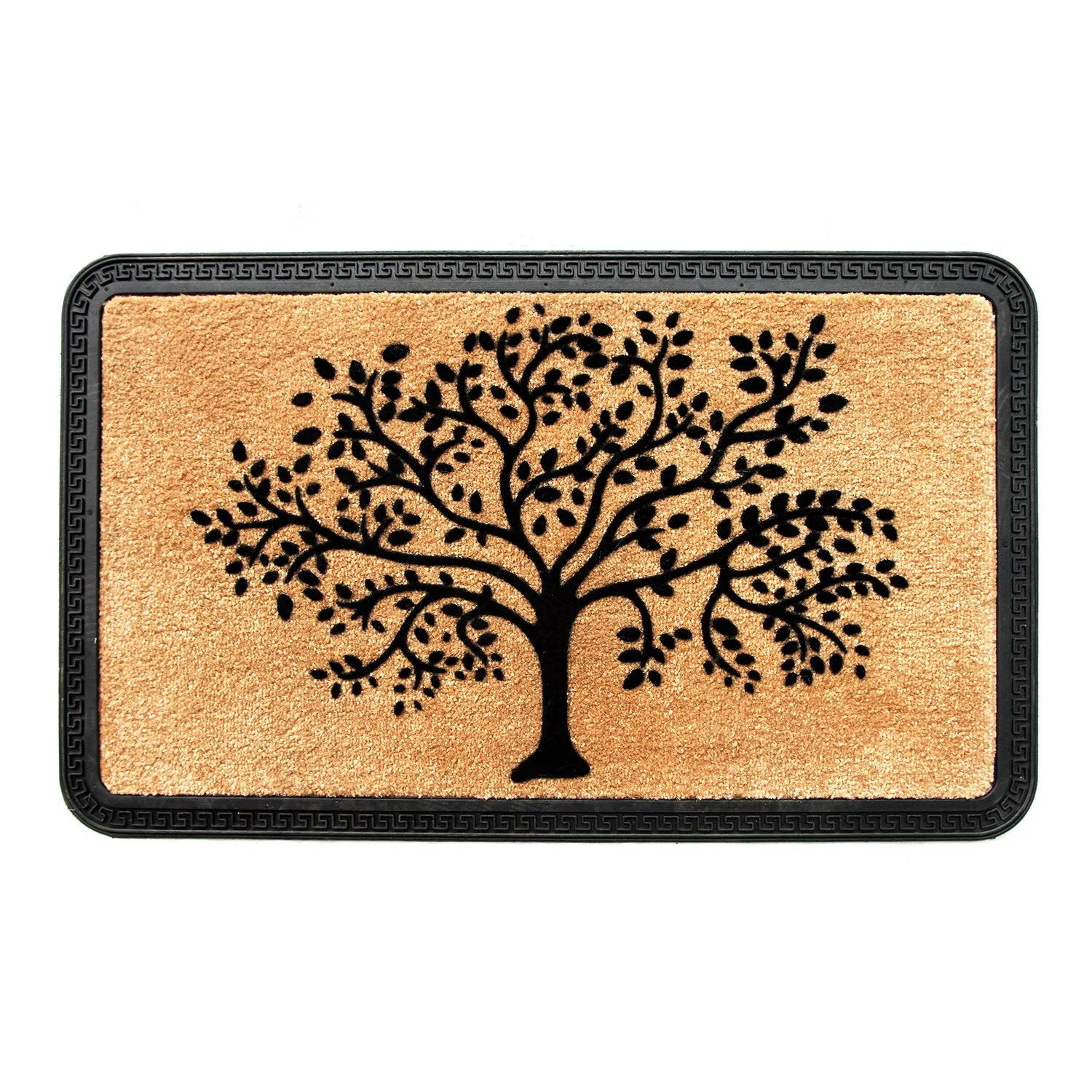 OnlyMat Elegant Beige Colour Soft QuickDry Tree Flocked Anti-Slip Bathroom Door Mat