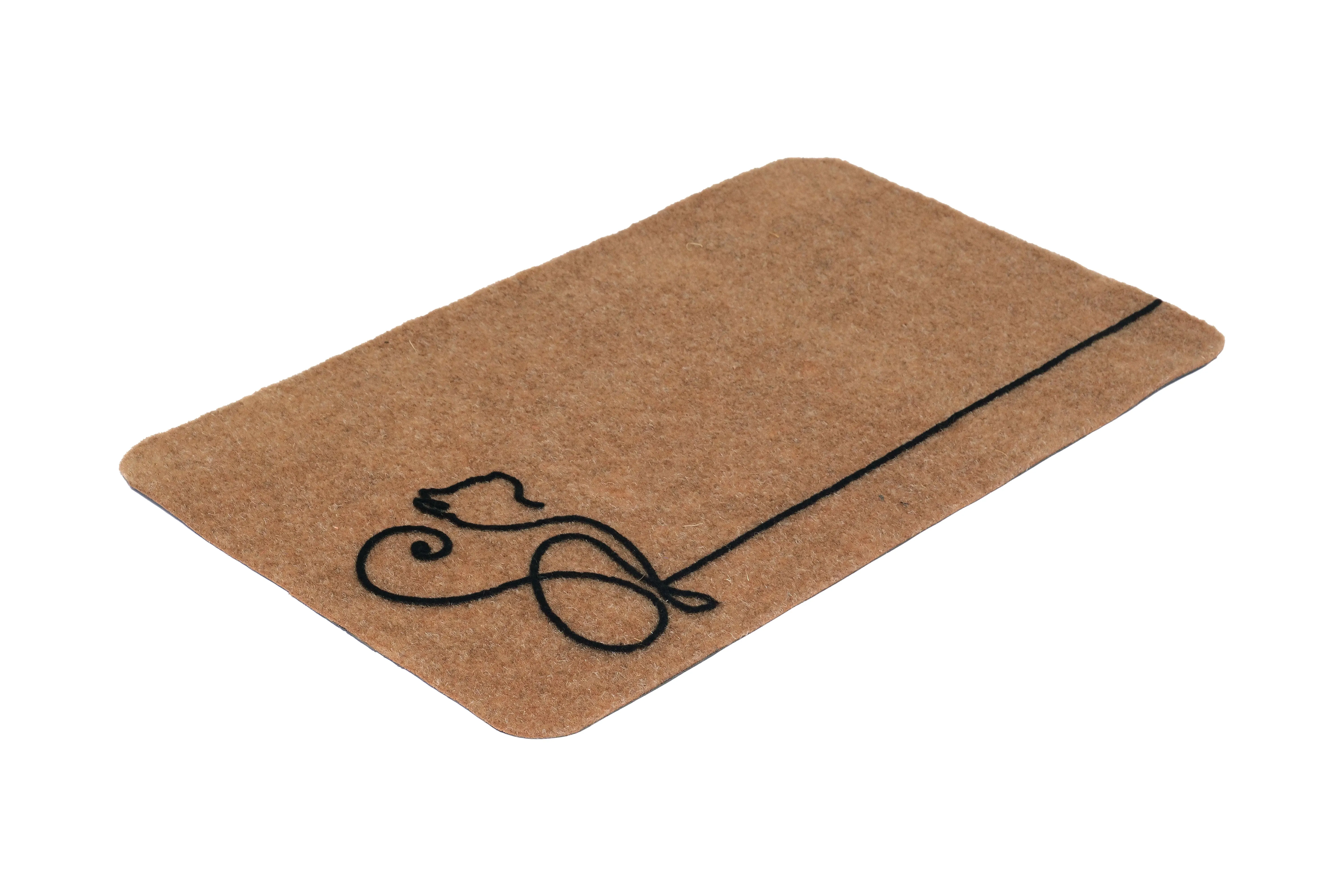 OnlyMat Elegant Soft Anti-Skid Soft Cat Design Mat - Kitchen, Welcome Entrance - Beige, 45 cm x 75 cm