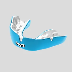 Opro Instant Custom-Fit Single Colour Mouth Guard Sky Blue/White