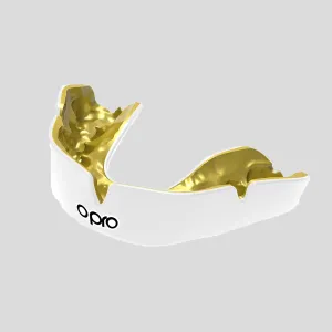 Opro Instant Custom-Fit Single Colour Mouth Guard White/Gold