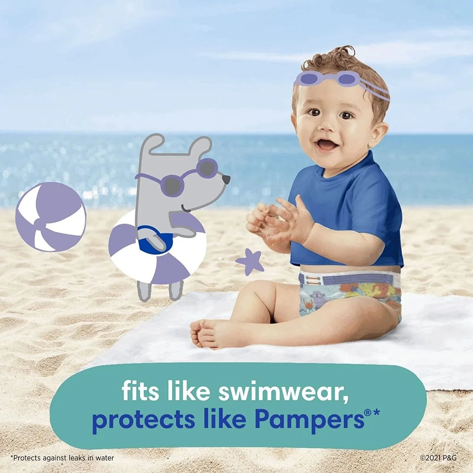 Pampers Splashers Nappies Baby Shark Size4/Maxi 11CT