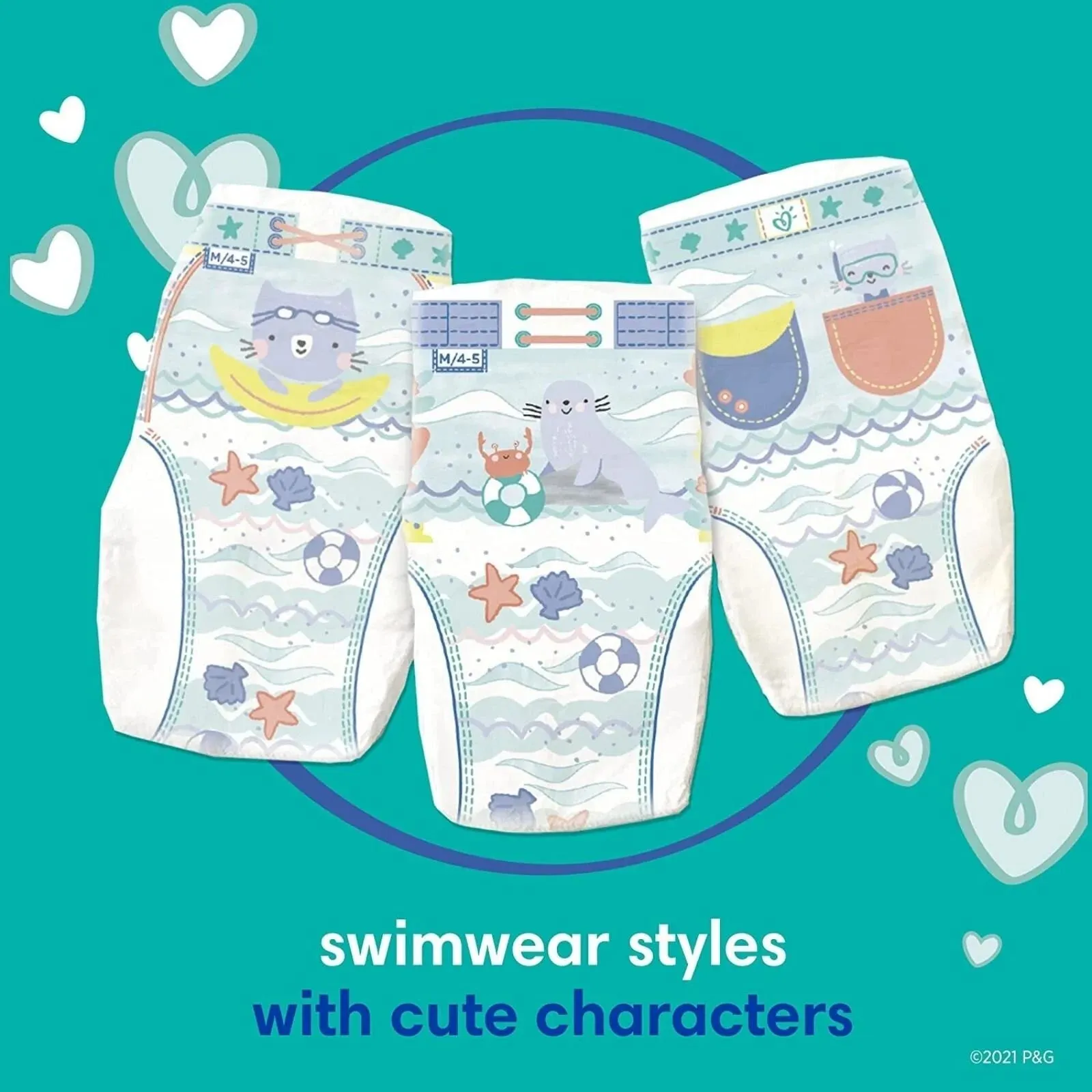 Pampers Splashers Nappies Baby Shark Size4/Maxi 11CT