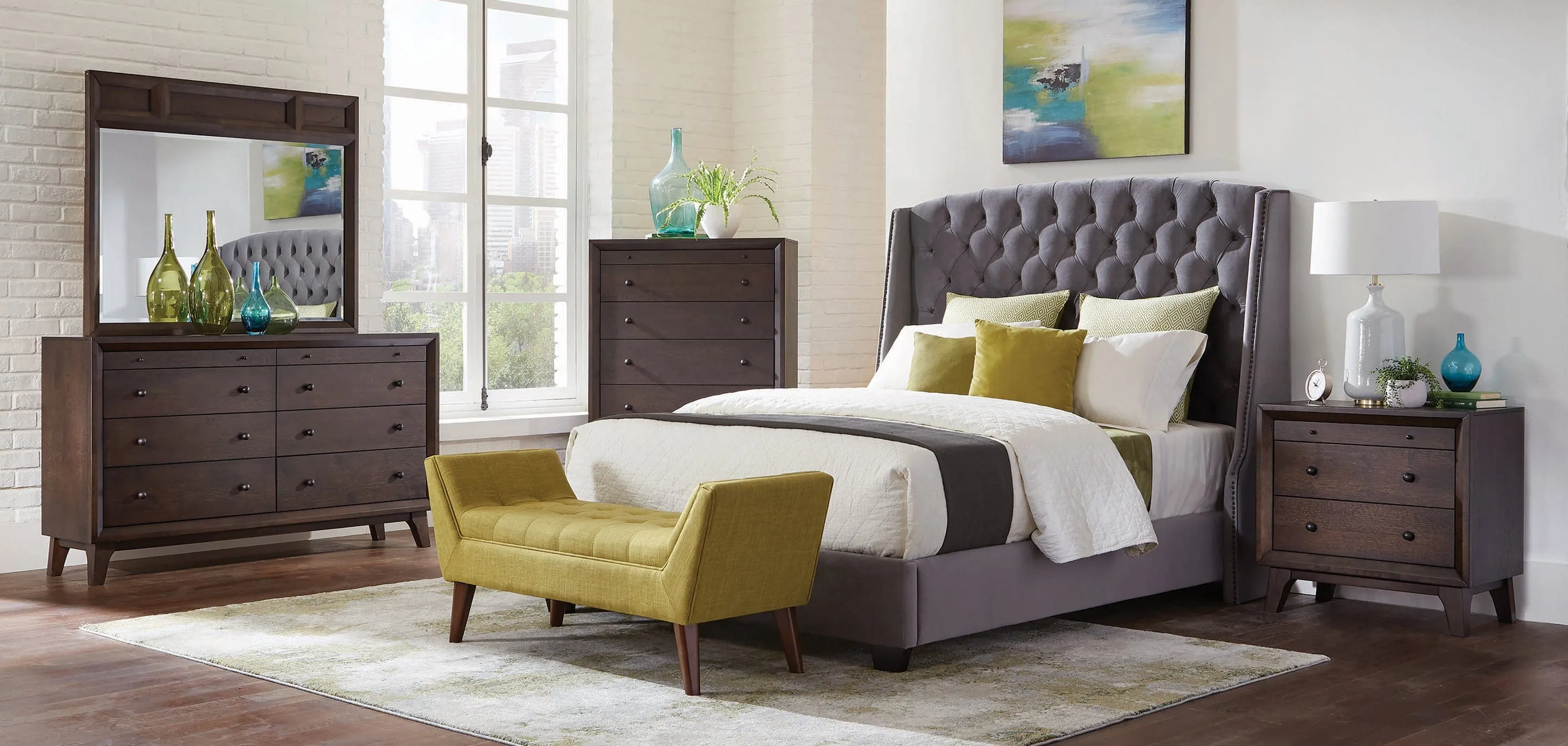 Pissarro Full Tufted Upholstered Bed Grey - 300515F