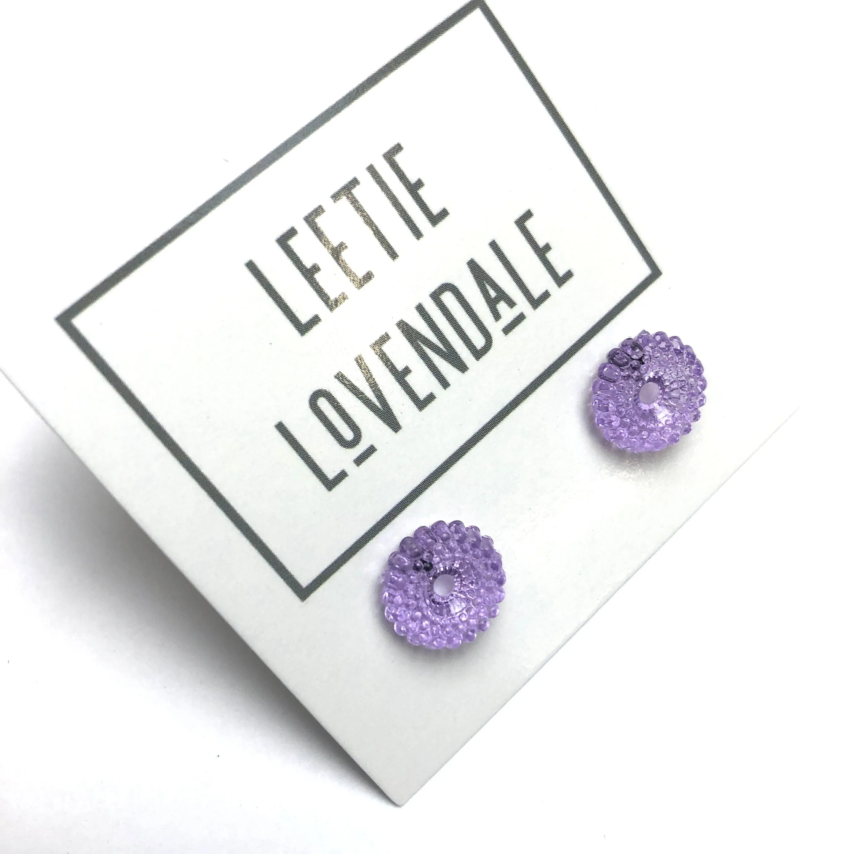 Purple Ruffled Stud Earrings