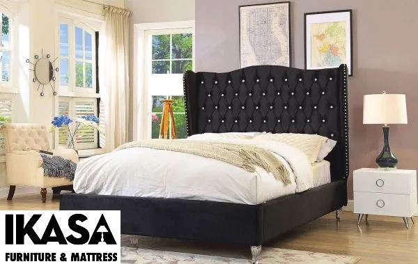 Queen Bed In Black - Comfort ONE (FLOOR SAMPLE SALE)