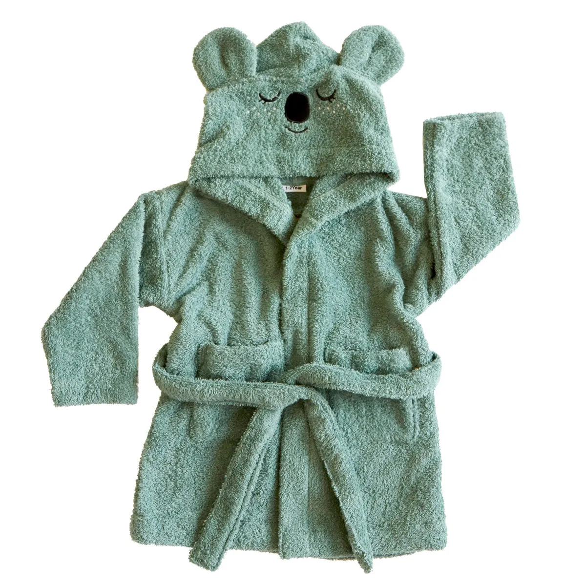 Roommate Kids Grey Organic Bath Robe - Koala