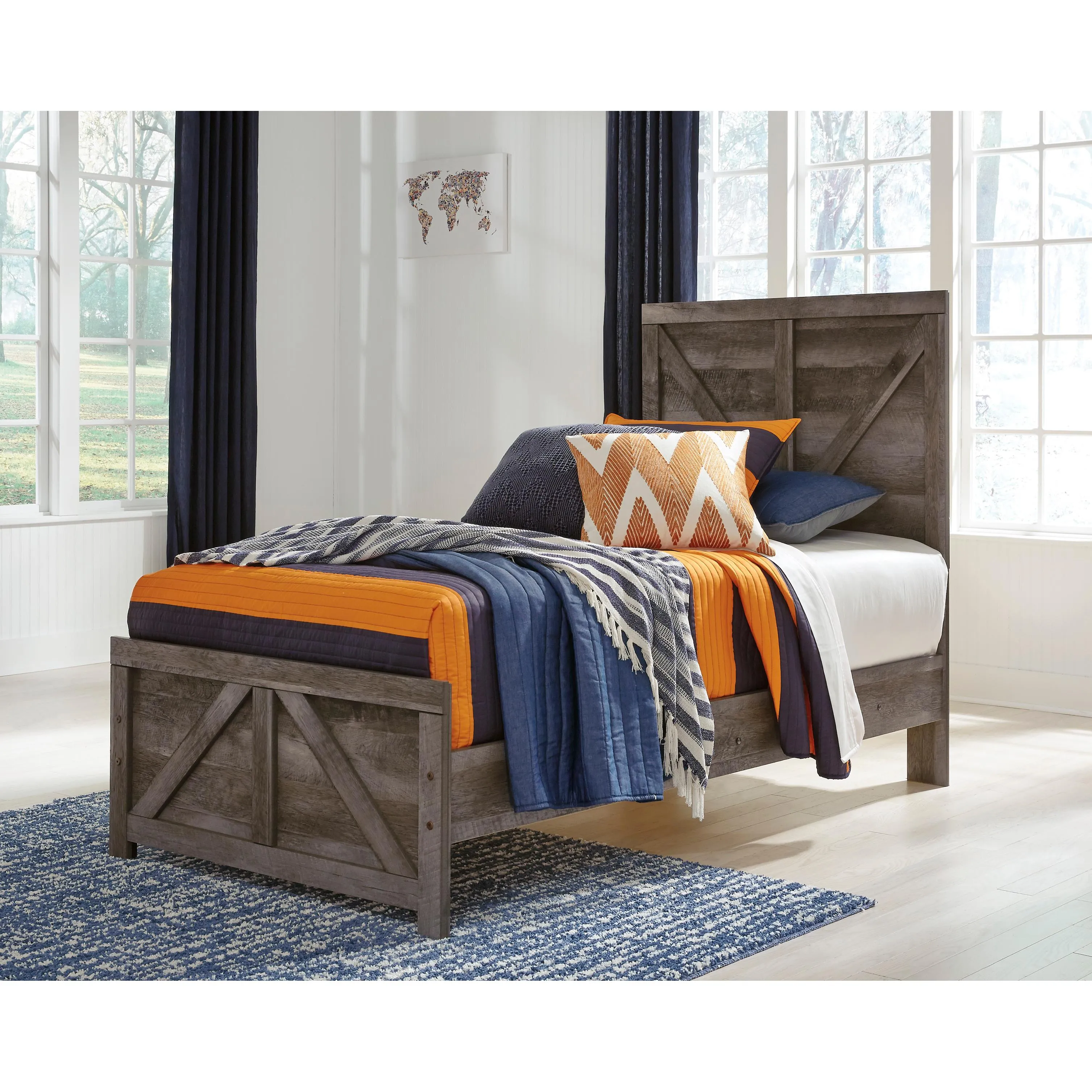 Signature Design by Ashley Wynnlow B440B16 Twin Crossbuck Panel Bed