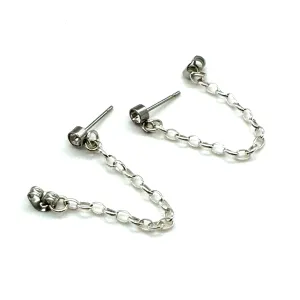 Silver Spark Chain & Crystal Earrings