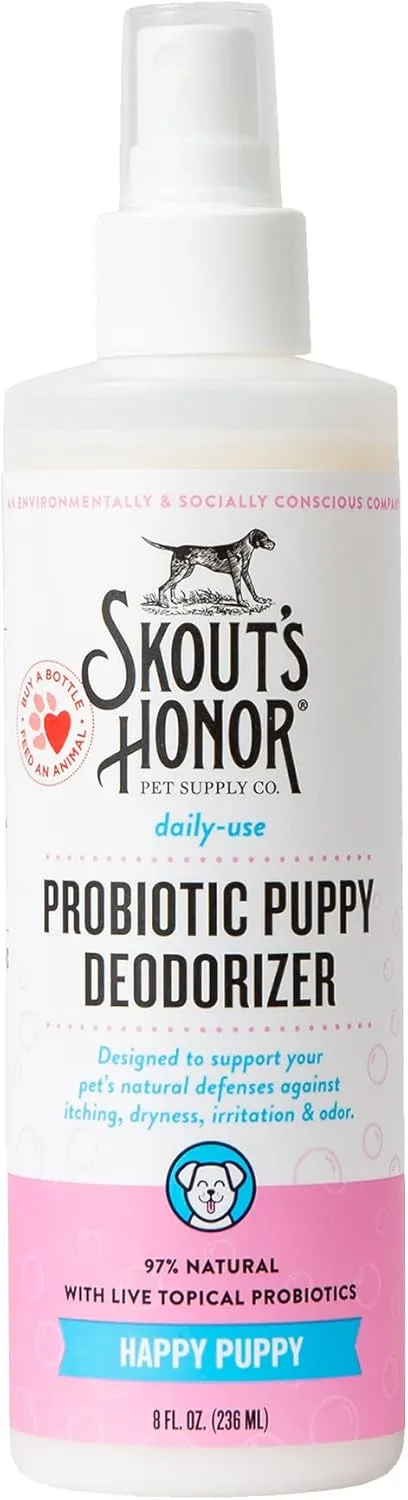 Skout's Honor Dog Probiotic Daily Use Happy Puppy Deodorizer 8 oz