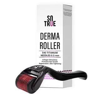 Sotrue Derma Roller For Hair Growth 0.5 mm with 540 Titanium Needles | Repairs Damaged Hair, Activates Hair Follicles | For Hair Fall & Hair Thickening | Easy to Use