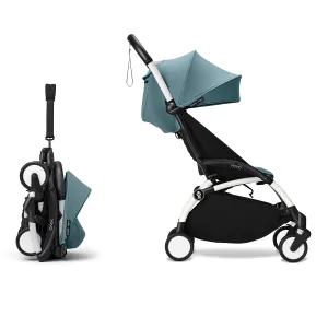 Stokke YOYO³ 6  Baby Stroller Set - White Frame with Aqua 6  Color Pack